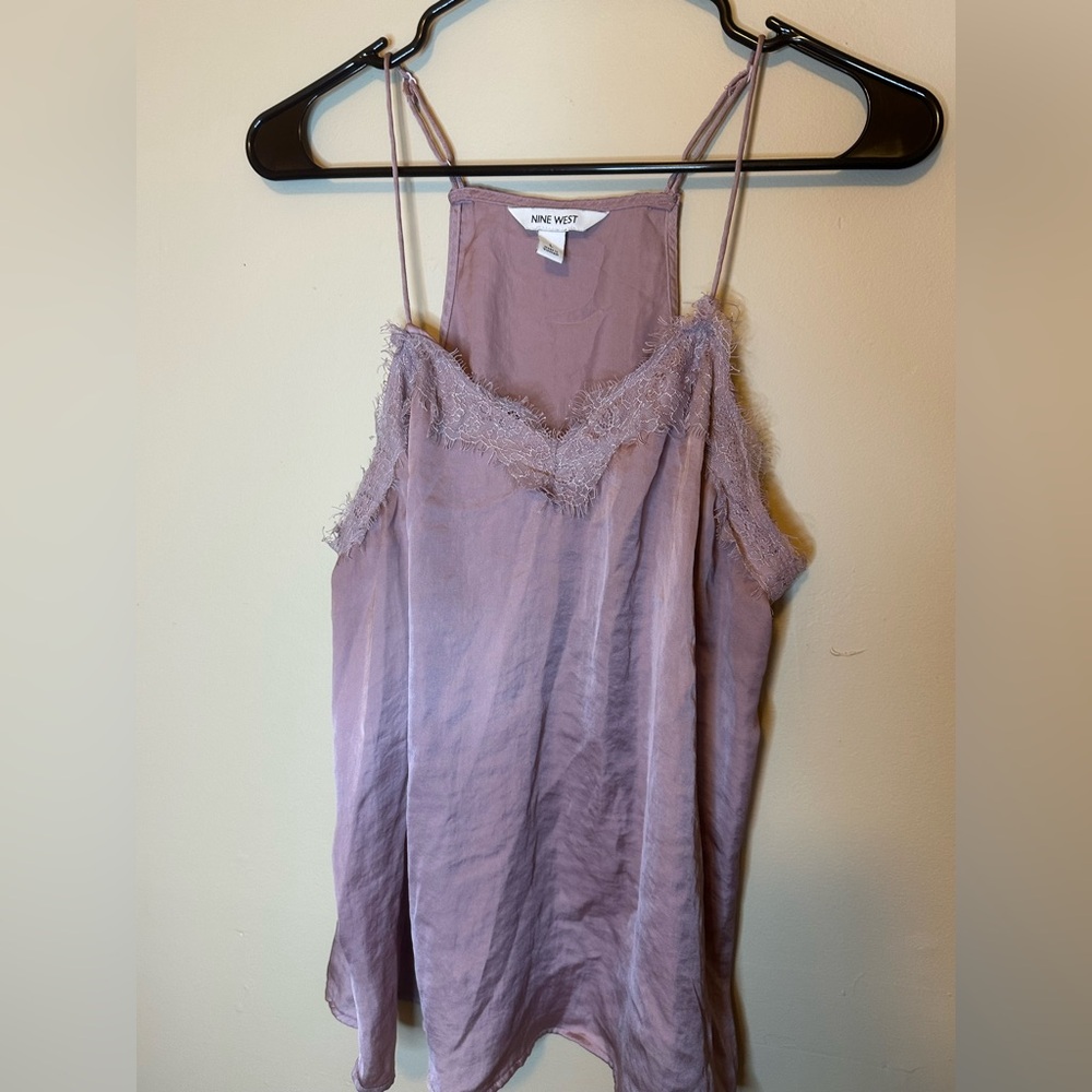 Nine West Mauve Satin Top